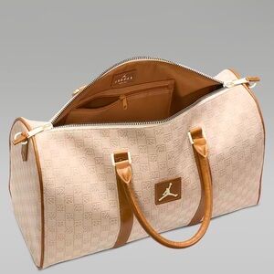 New Authentic Jordan Duffle Bag Luggage Travel Vacation women luxury beige brown